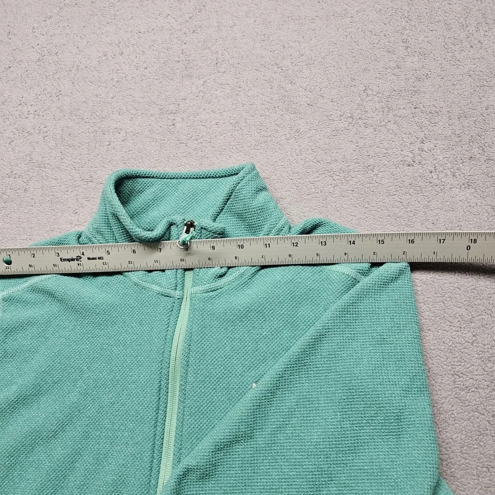 The North Face Mens Small Green 1/4 Zip Textured Grid Fleece Pullover Jacket